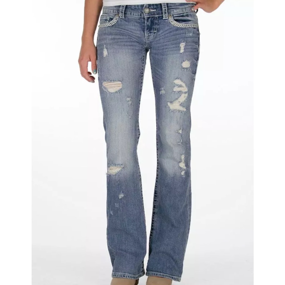 Distressed Blue Jeans